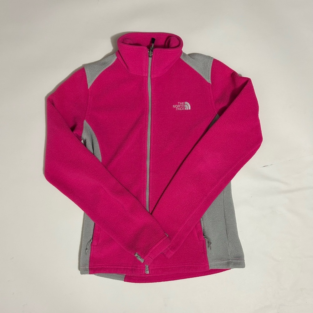 The North Face Women’s Pink/Grey Fleece Full Zip Liner Jacket Sweater Size XS